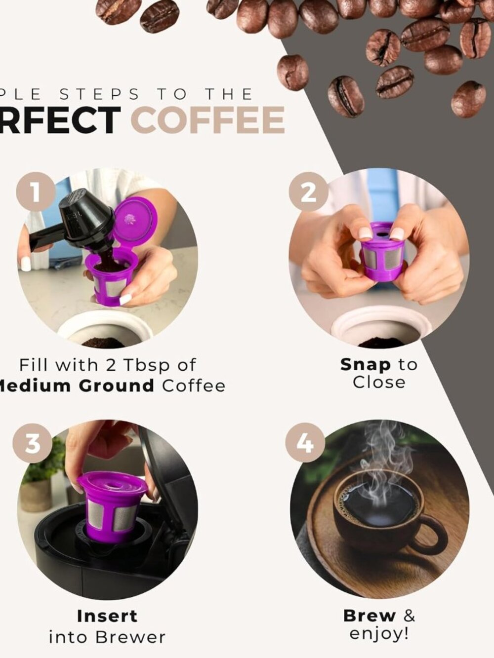 1-Stream Cafe Save Reusable K Cup Pod Coffee Filters - Refillable Coffee Pod Cap - Picture 6 of 9